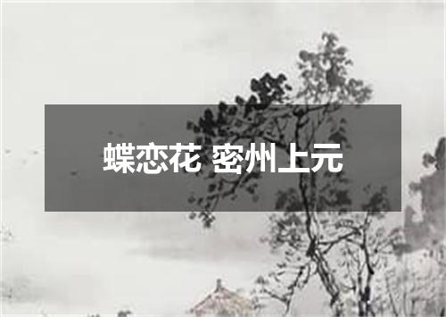 蝶恋花 密州上元