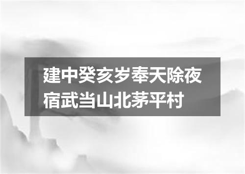 建中癸亥岁奉天除夜宿武当山北茅平村