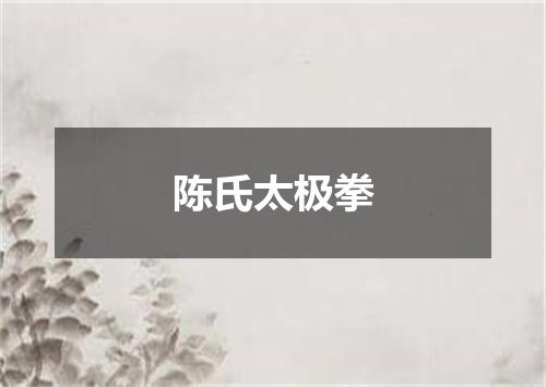 陈氏太极拳