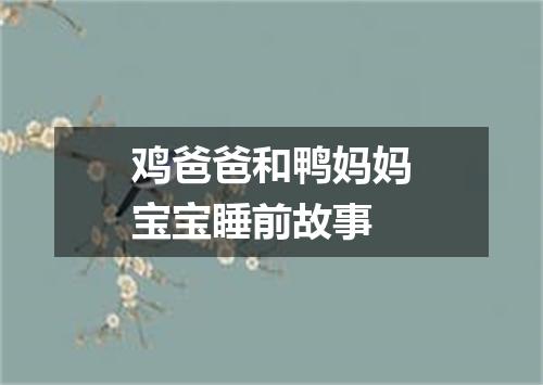 鸡爸爸和鸭妈妈宝宝睡前故事